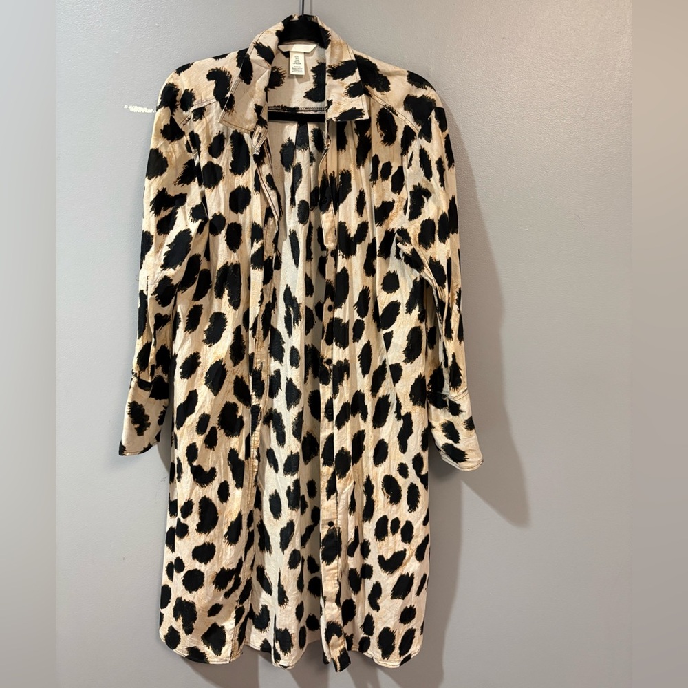 H&M Black and Cream Animal Print Dress